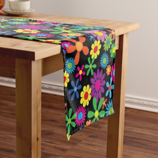 Retro Blume Power Kurz Table Runner Kurzer Tischläufer (Beispiel)