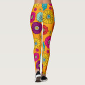 Retro-Blume-Power Leggings (Rückseite)