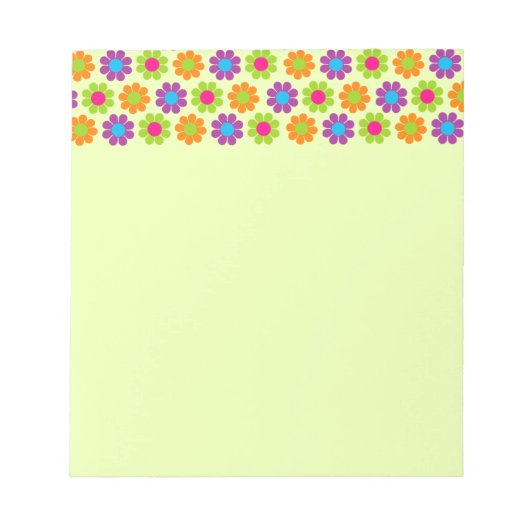 Retro-Blume-Power Notizblock (Vorderseite)