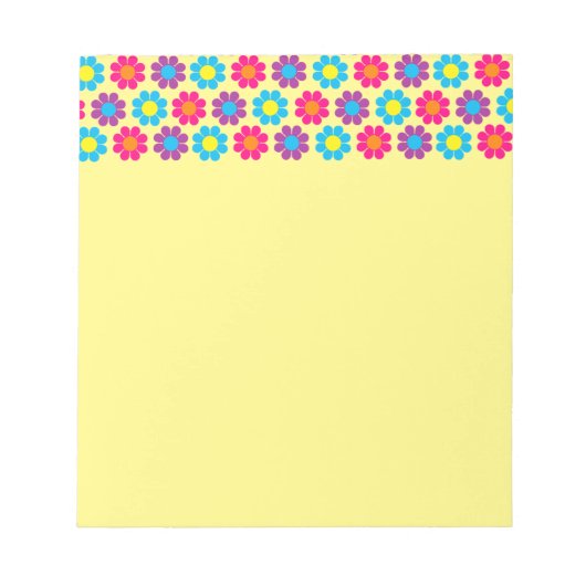 Retro-Blume-Power Notizblock (Vorderseite)