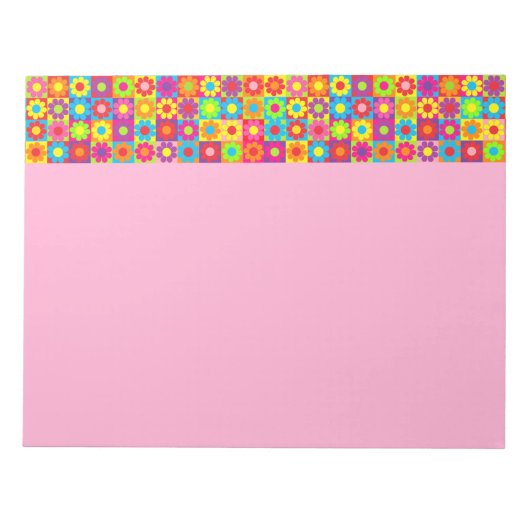 Retro-Blume-Power Notizblock (Vorderseite)