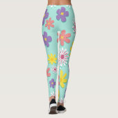 Retro Blume Power Pastete Leggings (Rückseite)