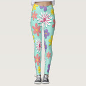 Retro Blume Power Pastete Leggings (Vorderseite)