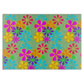 Retro-Blume-Power Schneidebrett (Vorderseite)