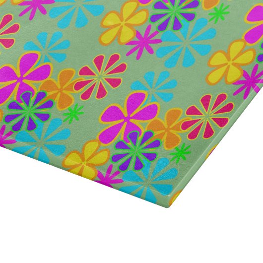 Retro-Blume-Power Schneidebrett (Ecke)