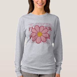 Retro Blume Power T - Shirt - Vintag rosa Daisy