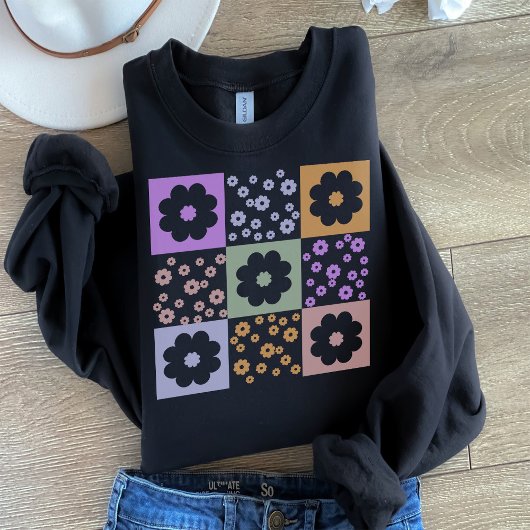 Retro-Blume Prüfmuster Sweatshirt