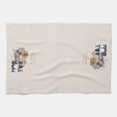 Retro Blume Pumpkins Denim Gnomes Erntedank Geschirrtuch (Horizontal)