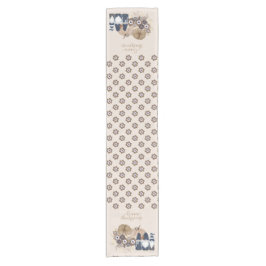 Retro Blume Pumpkins Denim Gnomes Erntedank Kurzer Tischläufer