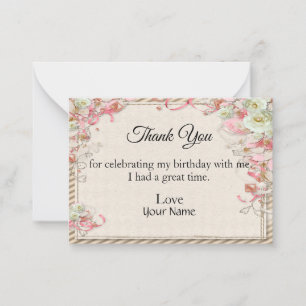 Retro-Blume-Rahmen für danke Mitteilungskarte