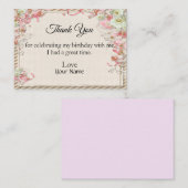 Retro-Blume-Rahmen für danke Mitteilungskarte (Vorne/Hinten)