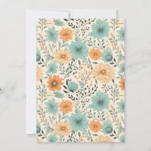 Retro-Blume Rente Celebration Party Einladung (Rückseite)