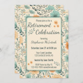Retro-Blume Rente Celebration Party Einladung (Vorne/Hinten)