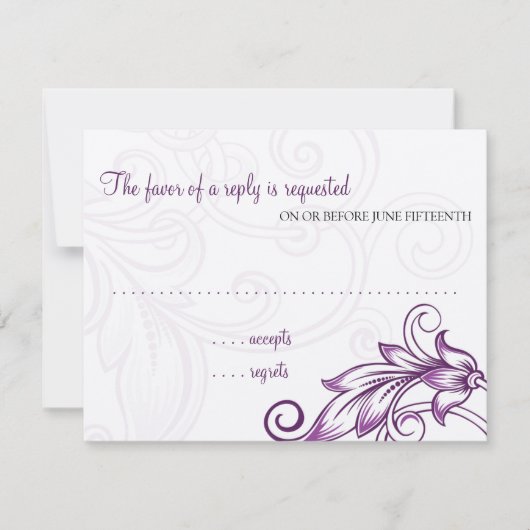 Retro Blume Response Card RSVP Karte (Vorderseite)