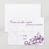 Retro Blume Response Card RSVP Karte (Vorne/Hinten)
