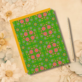 Retro-Blume Rosa Gelbe Orangenschmetterlinge