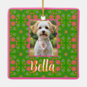 Retro-Blume Rosa Gelbe Orangenschmetterlinge Keramikornament (Rückseite)