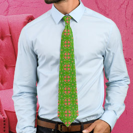 Retro-Blume Rosa Gelbe Orangenschmetterlinge Krawatte