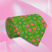 Retro-Blume Rosa Gelbe Orangenschmetterlinge Krawatte