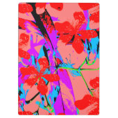 Retro-Blume rosa Klemmbrett (Rückseite)