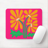 Retro-Blume Rosa Maus-Pad Mousepad (Mit Mouse)