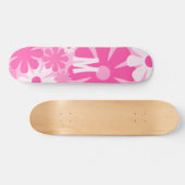 Retro-Blume rosa Muster mit dem ersten Skateboard (Horizontal)