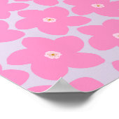 Retro-Blume rosa und Lila Poster (Ecke)