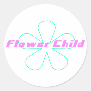 Retro-Blume Runder Aufkleber