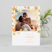 RETRO-BLUME SAVE THE DATE FOLIENEINLADUNG (Stehend vorne)