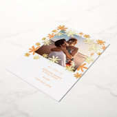 RETRO-BLUME SAVE THE DATE FOLIENEINLADUNG (Gedreht)