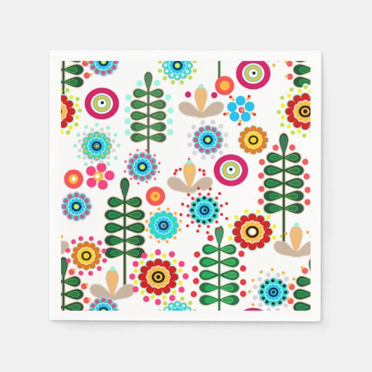 Retro, Blume Serviette (Vorderseite)