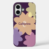 Retro Blume Shapes Groovy Mit Monogramm Case-Mate iPhone Hülle (Rückseite)