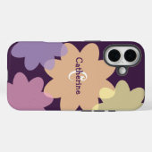 Retro Blume Shapes Groovy Mit Monogramm Case-Mate iPhone Hülle (Rückseite (Horizontal))