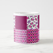 Retro Blume Skull Polka Punkt Jumbo-Tasse (Vorderseite)
