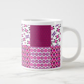 Retro Blume Skull Polka Punkt Jumbo-Tasse (Rechts)