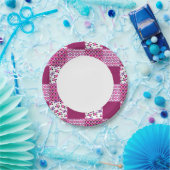 Retro Blume Skull Polka Punkt Pappteller (Party)