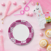 Retro Blume Skull Polka Punkt Pappteller (Party)