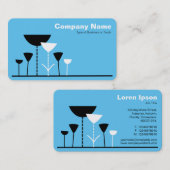 Retro-Blume - Sky Blue Visitenkarte (Vorne/Hinten)