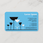 Retro-Blume - Sky Blue Visitenkarte (Rückseite)