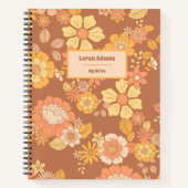 Retro Blume SpiralNotebook Notizblock (Vorderseite)