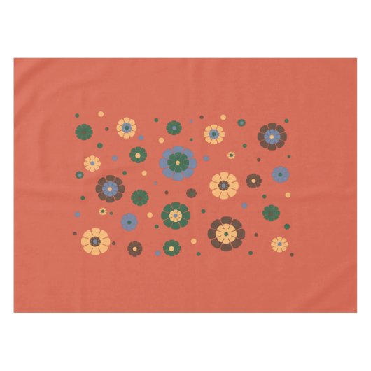 Retro Blume Tablette Tischdecke (Vorderseite (Horizontal))