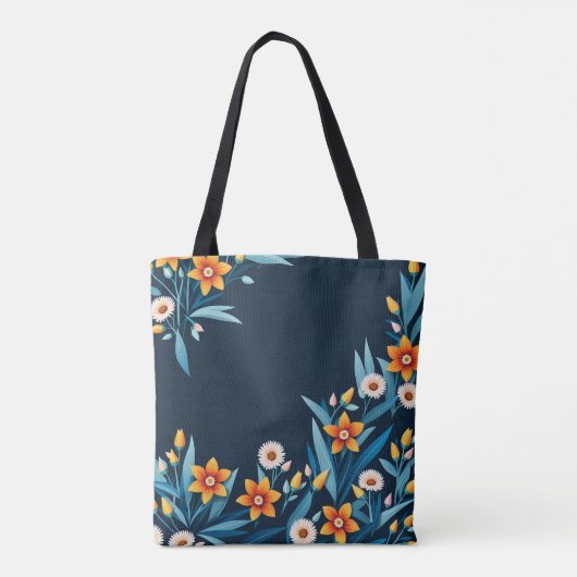 Retro-Blume Tasche (Rückseite)