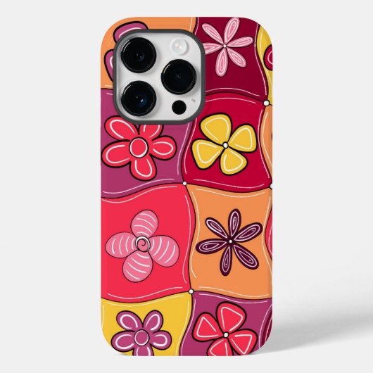 Retro-Blume Telefoncase Case-Mate iPhone Hülle (Rückseite)