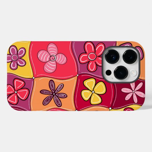 Retro-Blume Telefoncase Case-Mate iPhone Hülle (Rückseite (Horizontal))