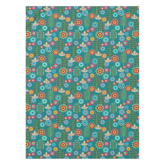 Retro, Blume Tischdecke (Vorderseite)