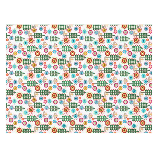 Retro, Blume Tischdecke (Vorderseite (Horizontal))