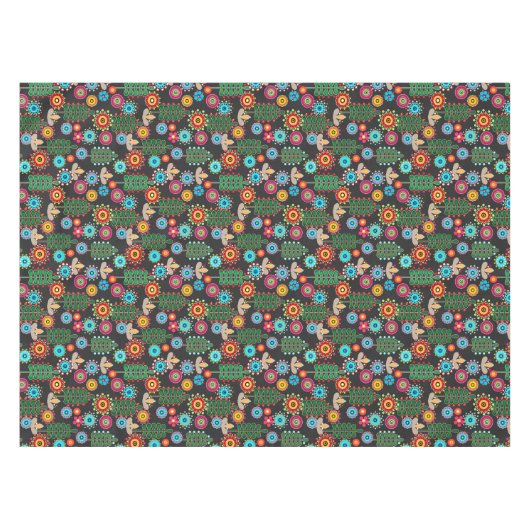 Retro, Blume Tischdecke (Vorderseite (Horizontal))