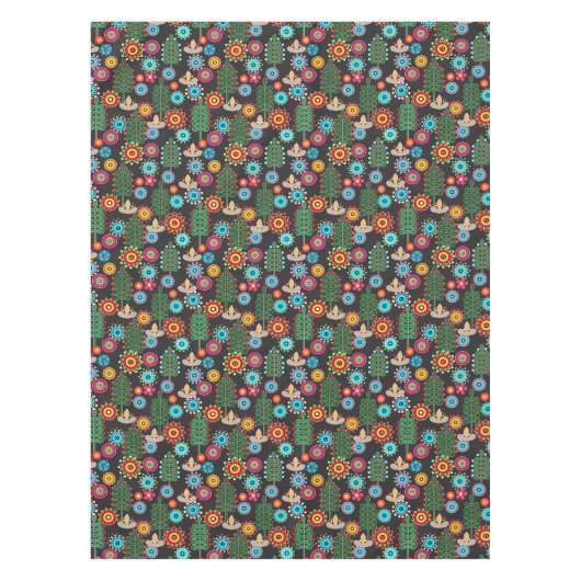 Retro, Blume Tischdecke (Vorderseite)