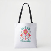 Retro Blume Tote Bag Tasche (Vorderseite)