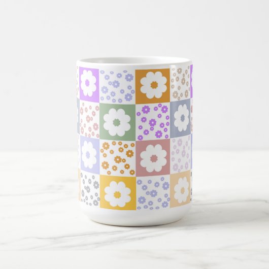 Retro-Blume überprüft Kaffeetasse (Mittel)